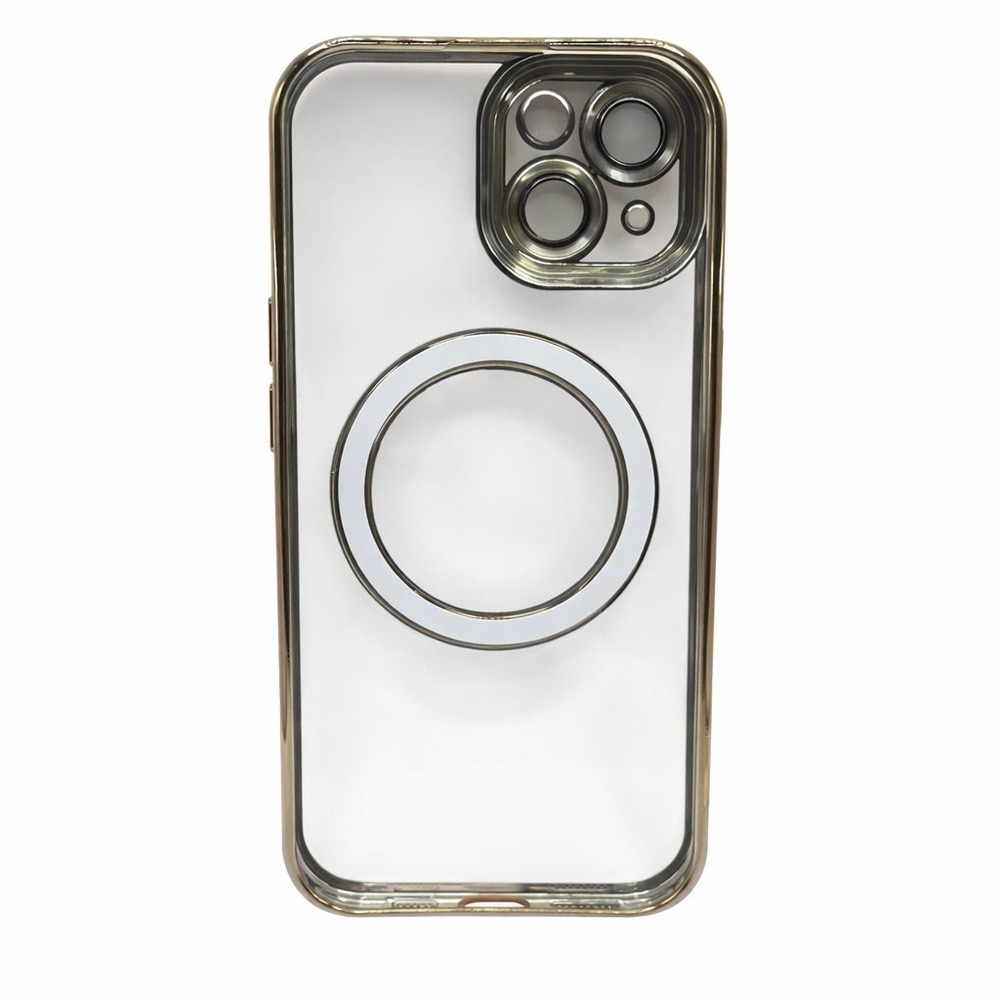 iPhone 15 Plus Clear Protective Case Gold Metallic Trim NEW - Picture 3 of 5